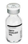 A 10mL clear glass vial from Henry Schein, featuring a silver cap and labeled "Empty Sterilized Vial - Glass (Fresenius Kabi)," is perfect for storing sterile preparations.